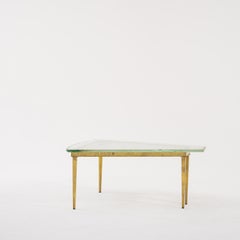 Tavolo da divano in vetro di Murano smussato di Fontana Arte del XX secolo, Max Ingrand