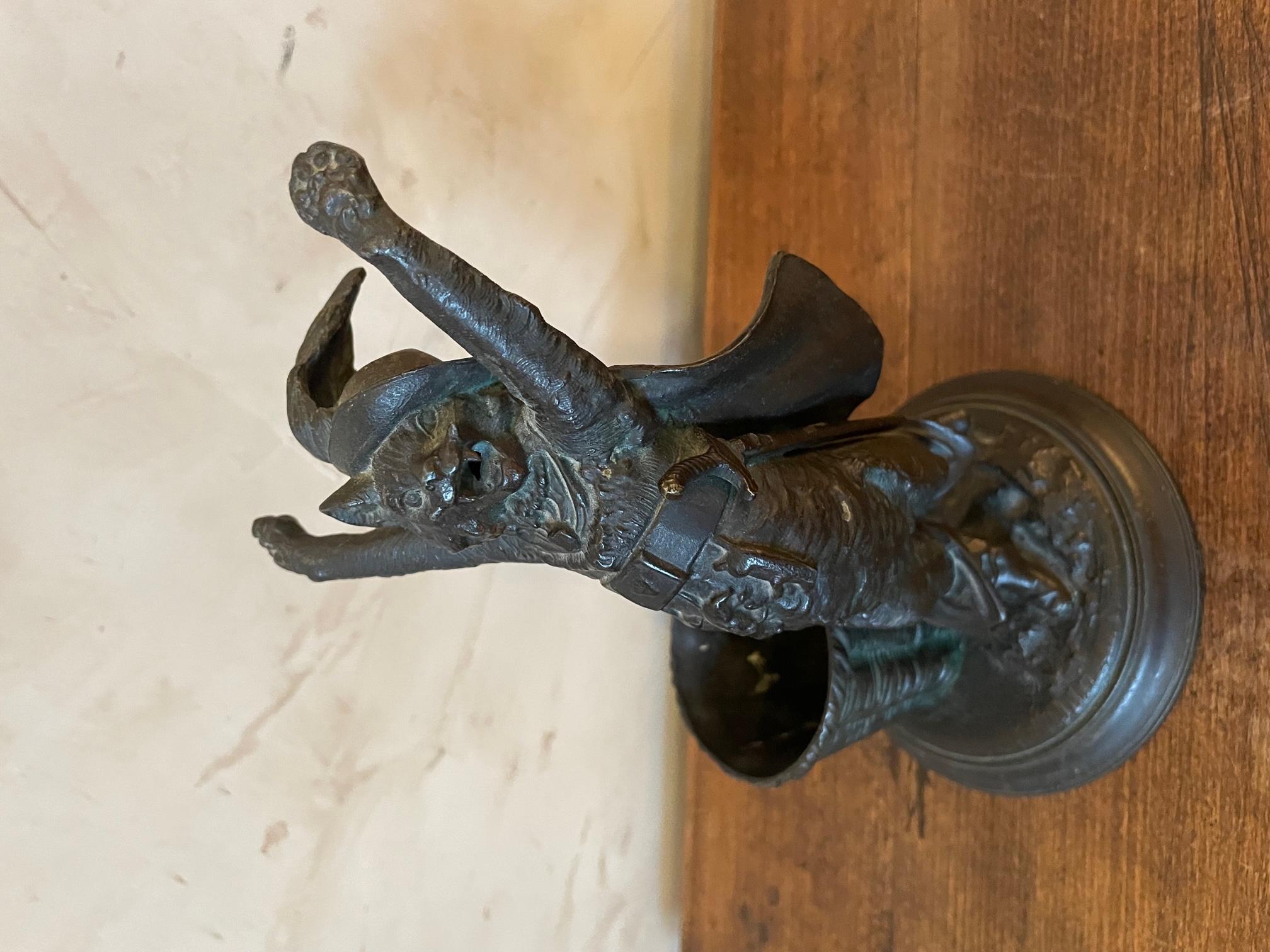 Sheet Metal 20th Century French Bronze Cat  For Sale
