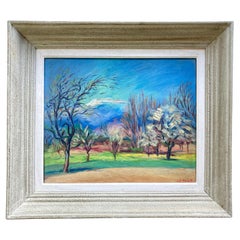 20th Century French Framed Landscape Painting on Stretched Canvas by G. Paël 