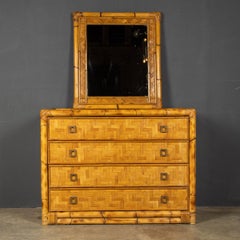 Französischer französischer Bambusspiegel des 20. Jahrhunderts, um 1970