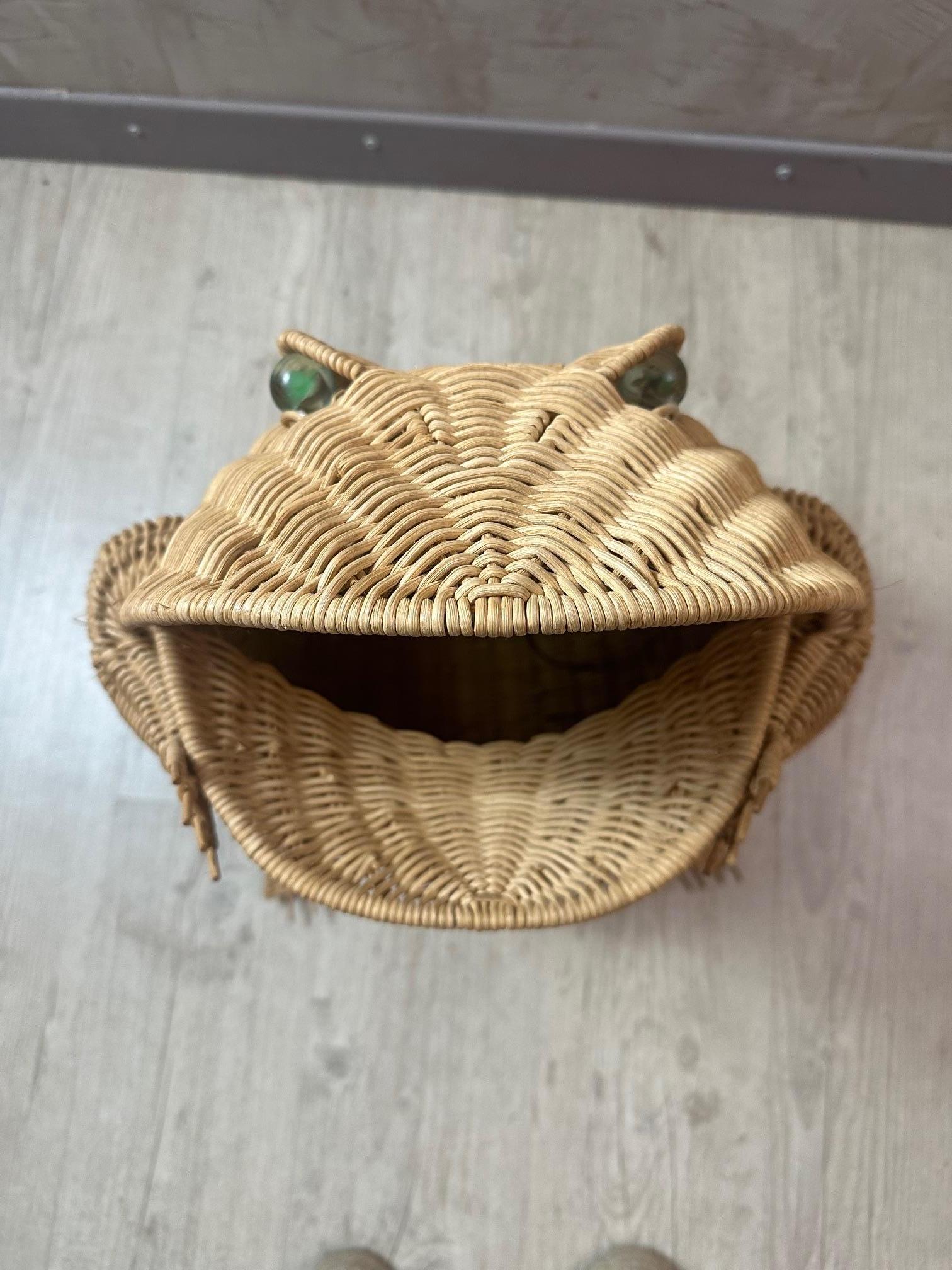20th century French Frog Wicker Basket by Olivier Cajan, 1970s 5