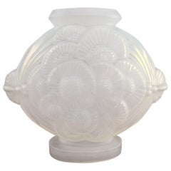 20th Century French Frosted Flowers Art Deco Etling Vase, 1930s