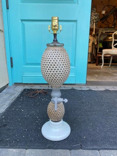 20th Century French Gazogene Briet Cane Seltzer Bottle as Lamp, Ceramic Base