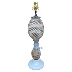 Vintage 20th Century French Gazogene Briet Cane Seltzer Bottle as Lamp, Ceramic Base
