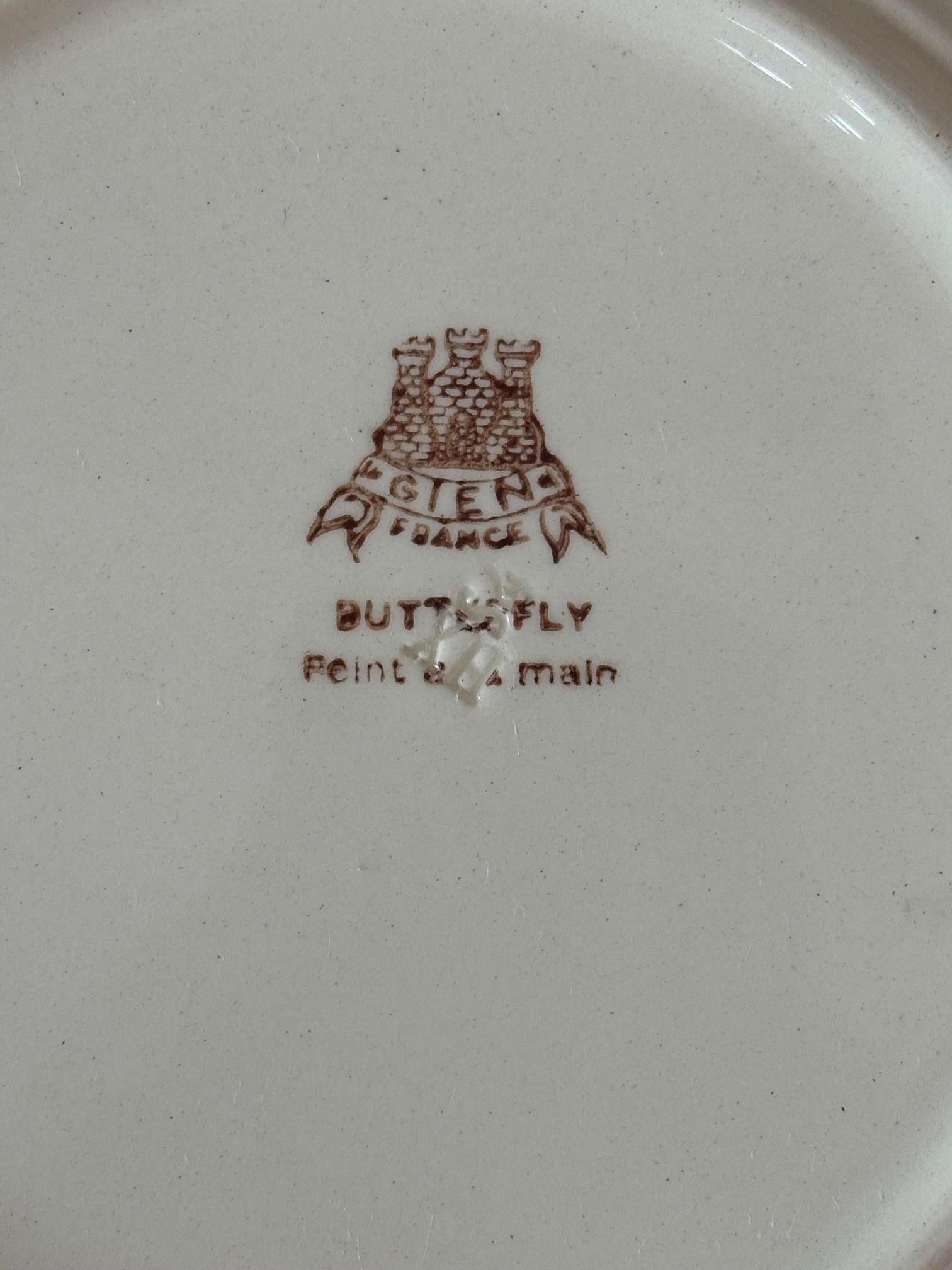 Service peint à la main de la manufacture française de Gien du 20e siècle, années 1940 en vente 7