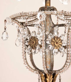 Lampadario francese del XX secolo in vetro e dorato