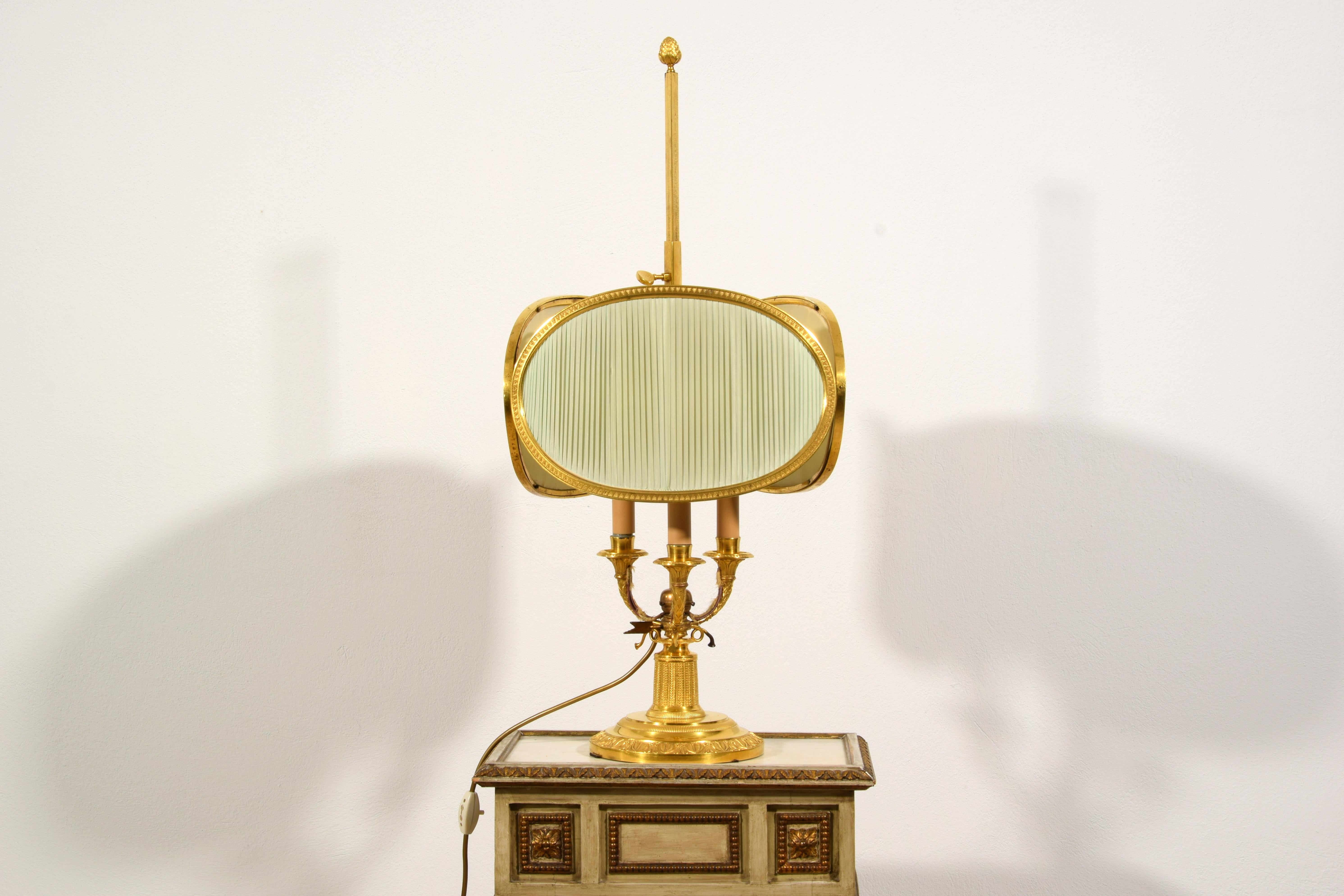 20th Century, French Gilt Bronze Buillotte Lamp  For Sale 8