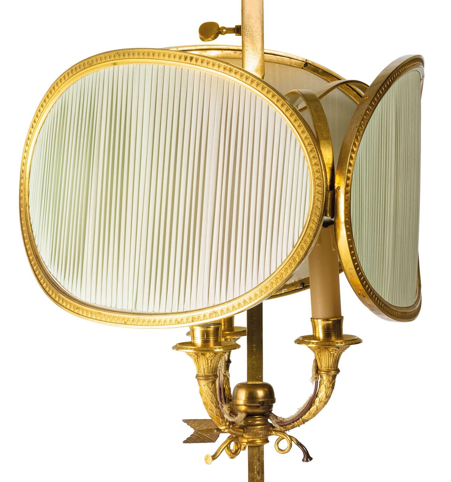 Empire 20th Century, French Gilt Bronze Buillotte Lamp  For Sale