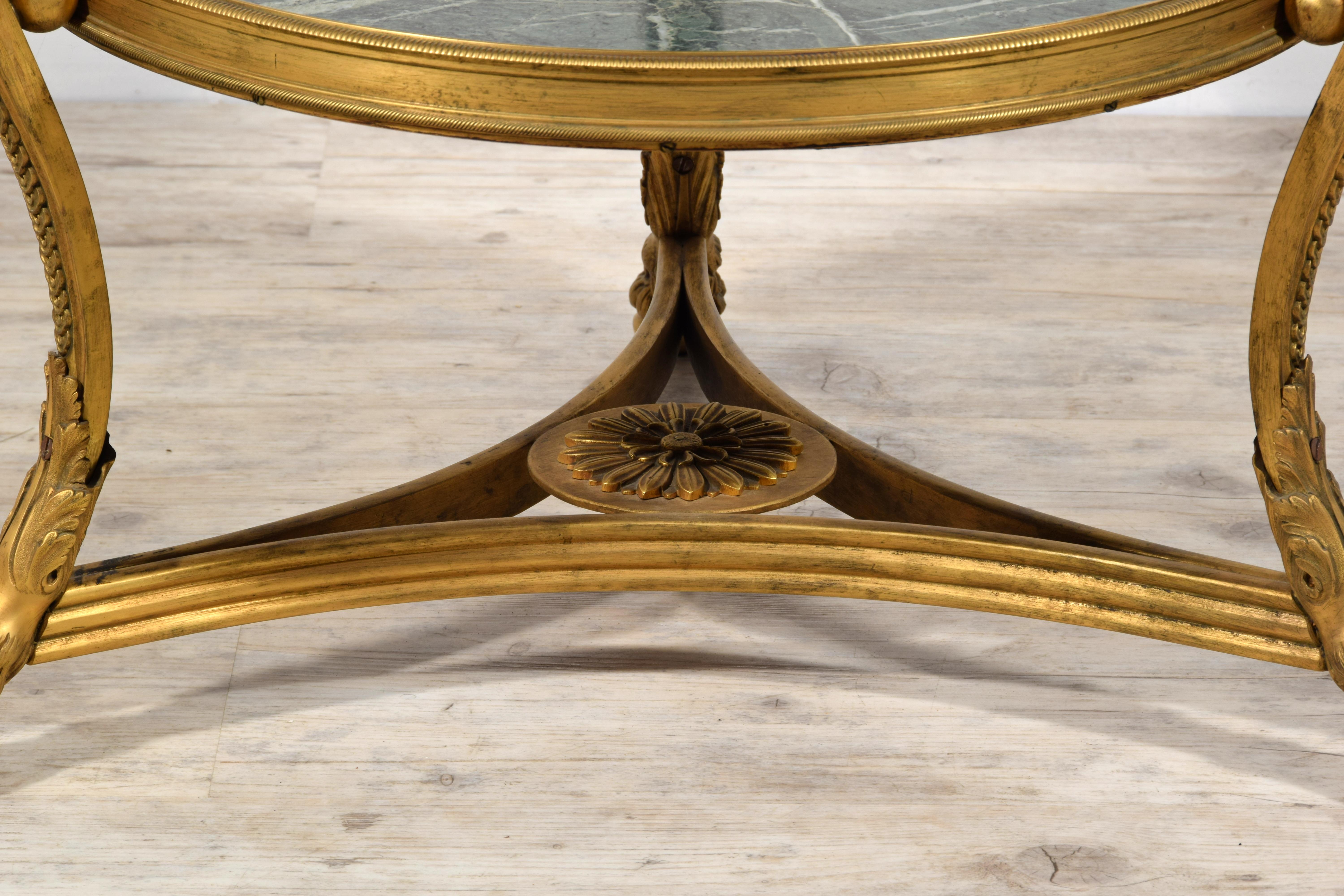 20th Century, French Gilt Bronze Coffee Table with Marble Tops 12