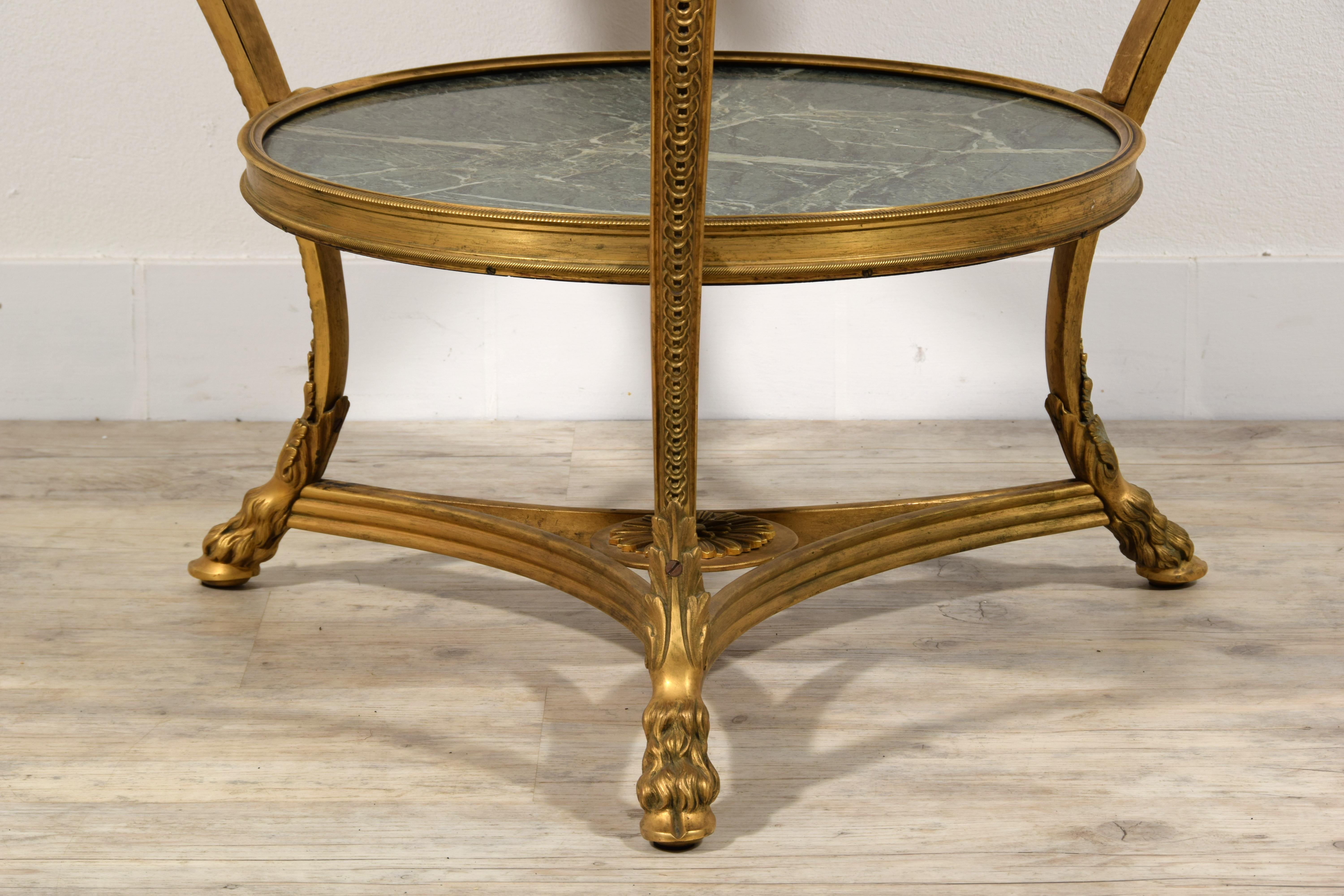 20th Century, French Gilt Bronze Coffee Table with Marble Tops 14