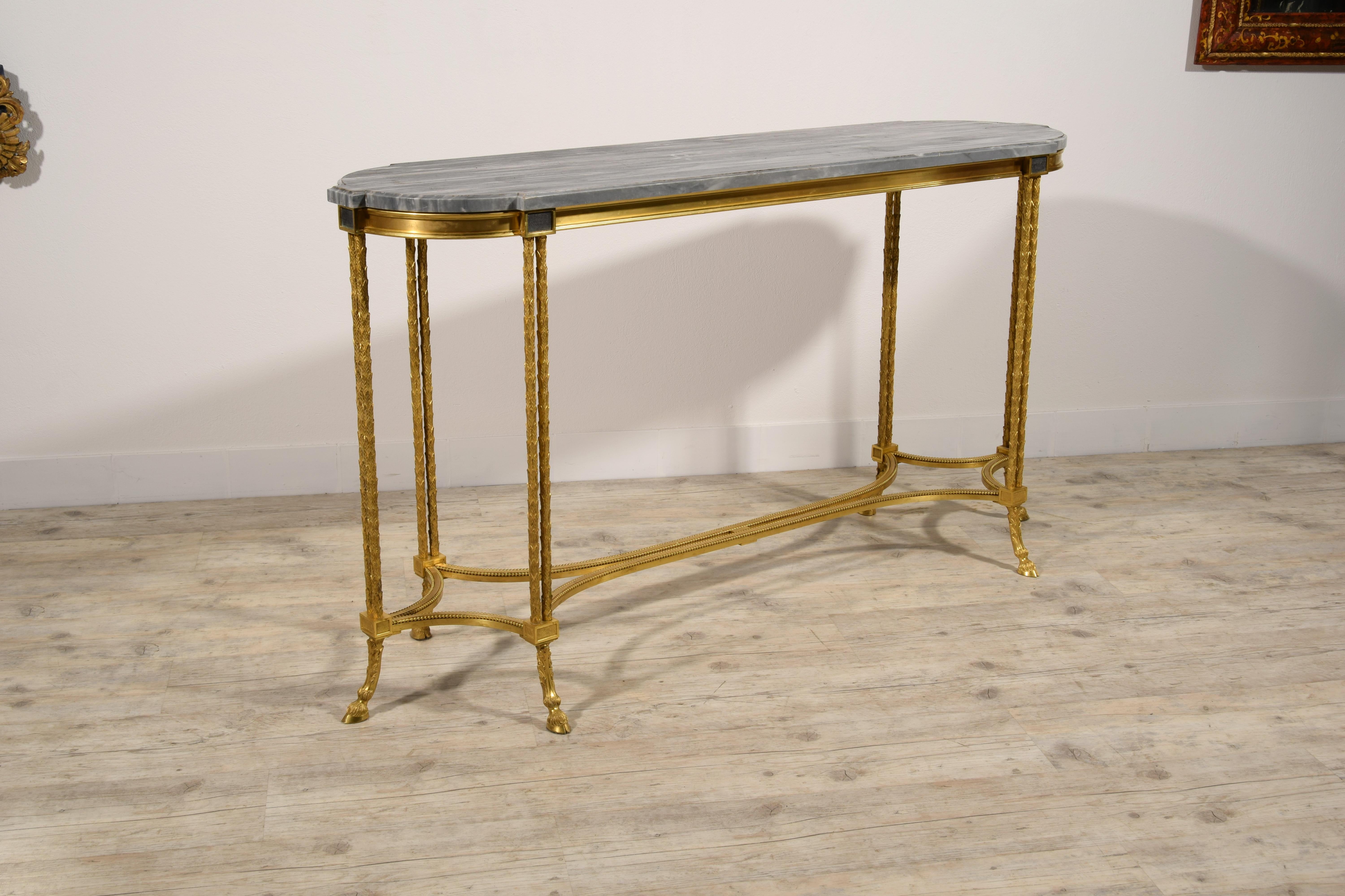 20th Century 20th century, French Gilt Bronze Console Table by Maison Baguès  For Sale