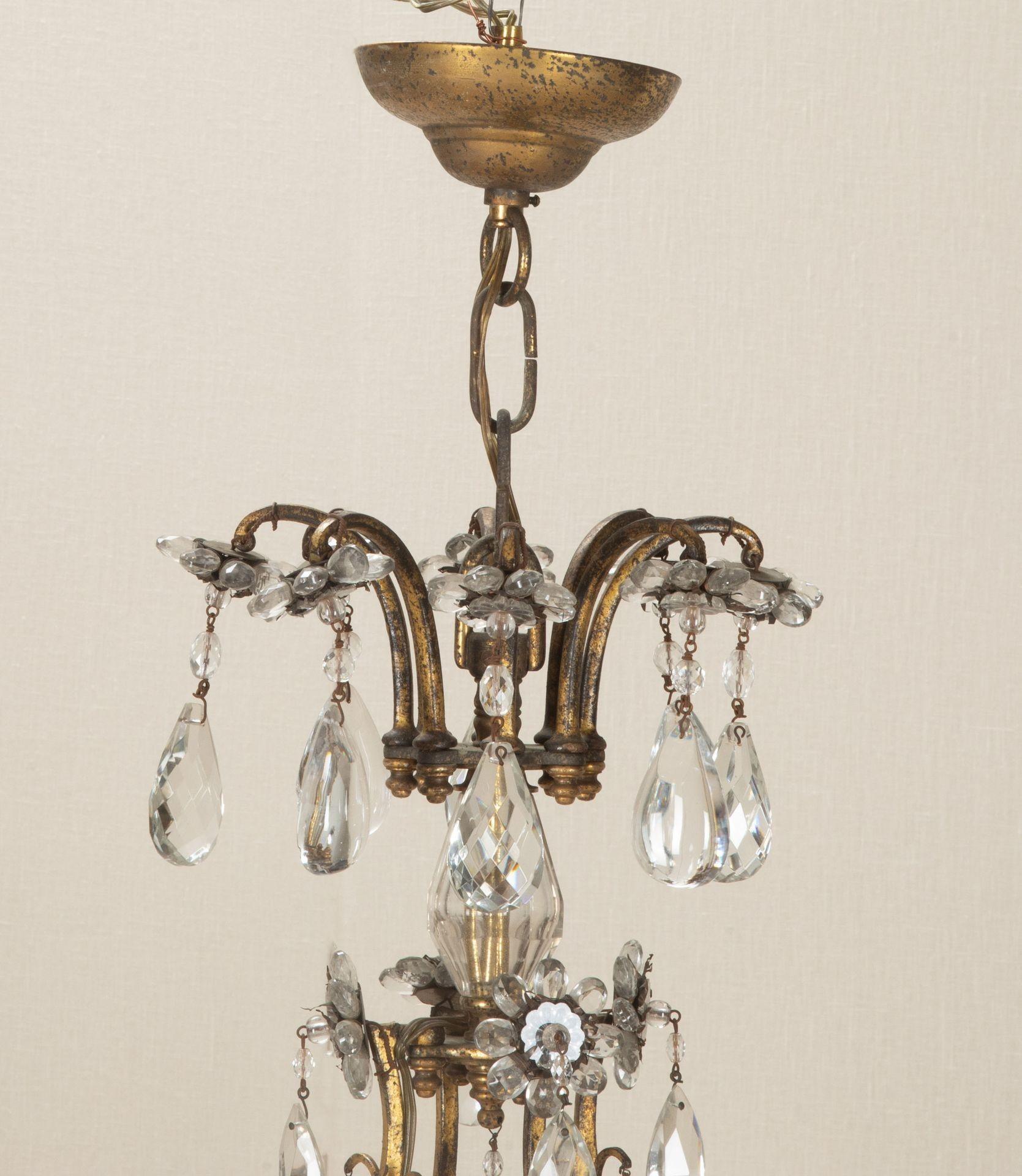 Country 20th Century French Gilt Metal Chandelier For Sale