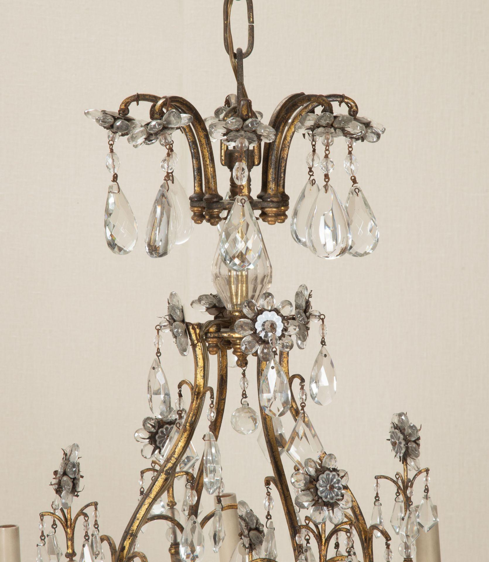 20th Century French Gilt Metal Chandelier In Good Condition For Sale In Gloucestershire, GB