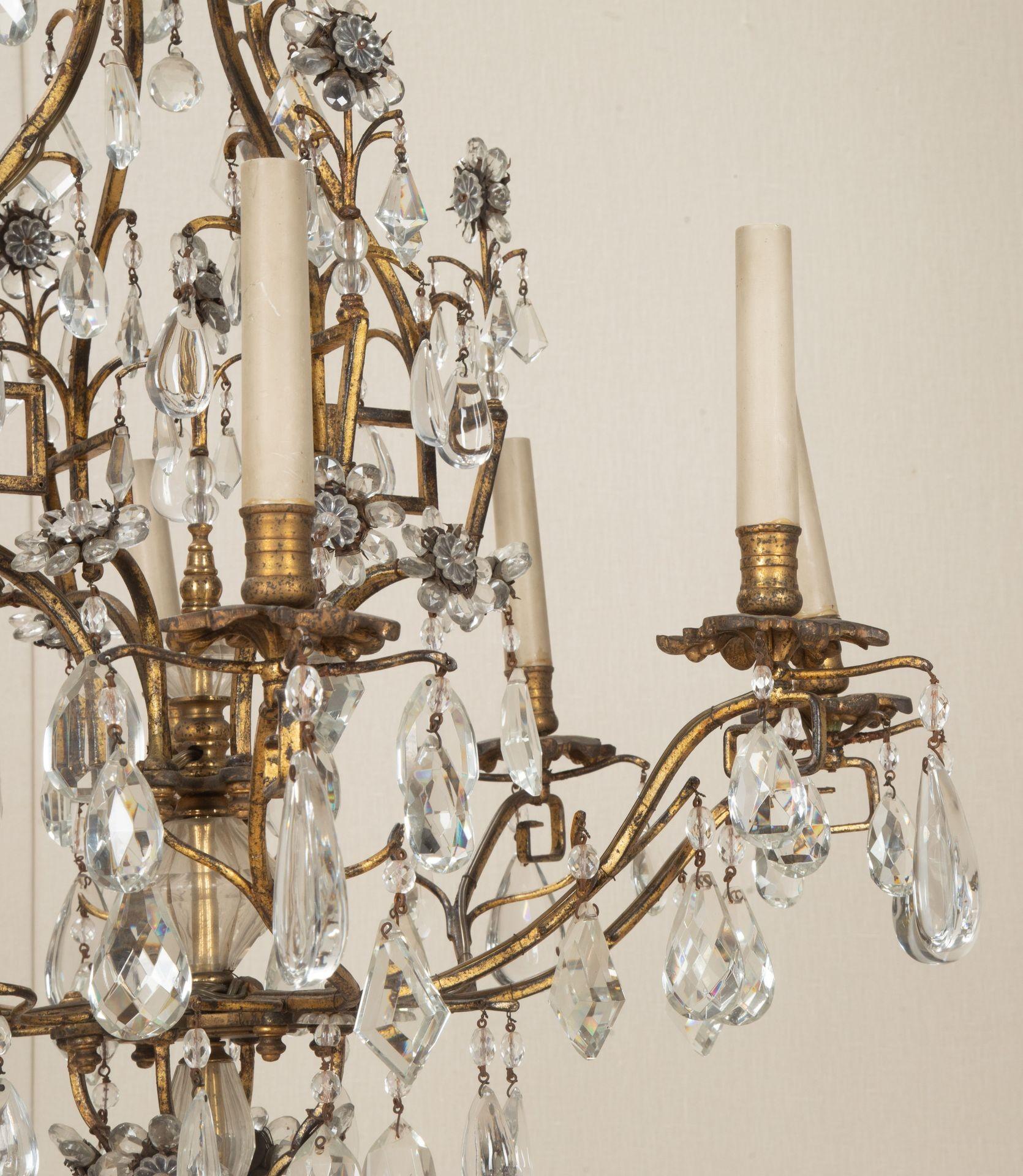 20th Century French Gilt Metal Chandelier For Sale 2