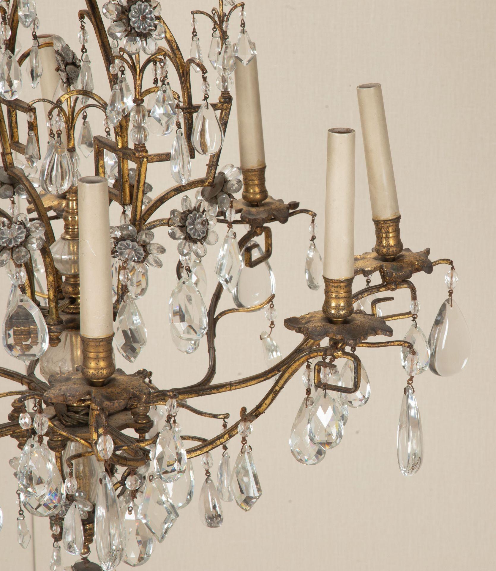 20th Century French Gilt Metal Chandelier For Sale 5