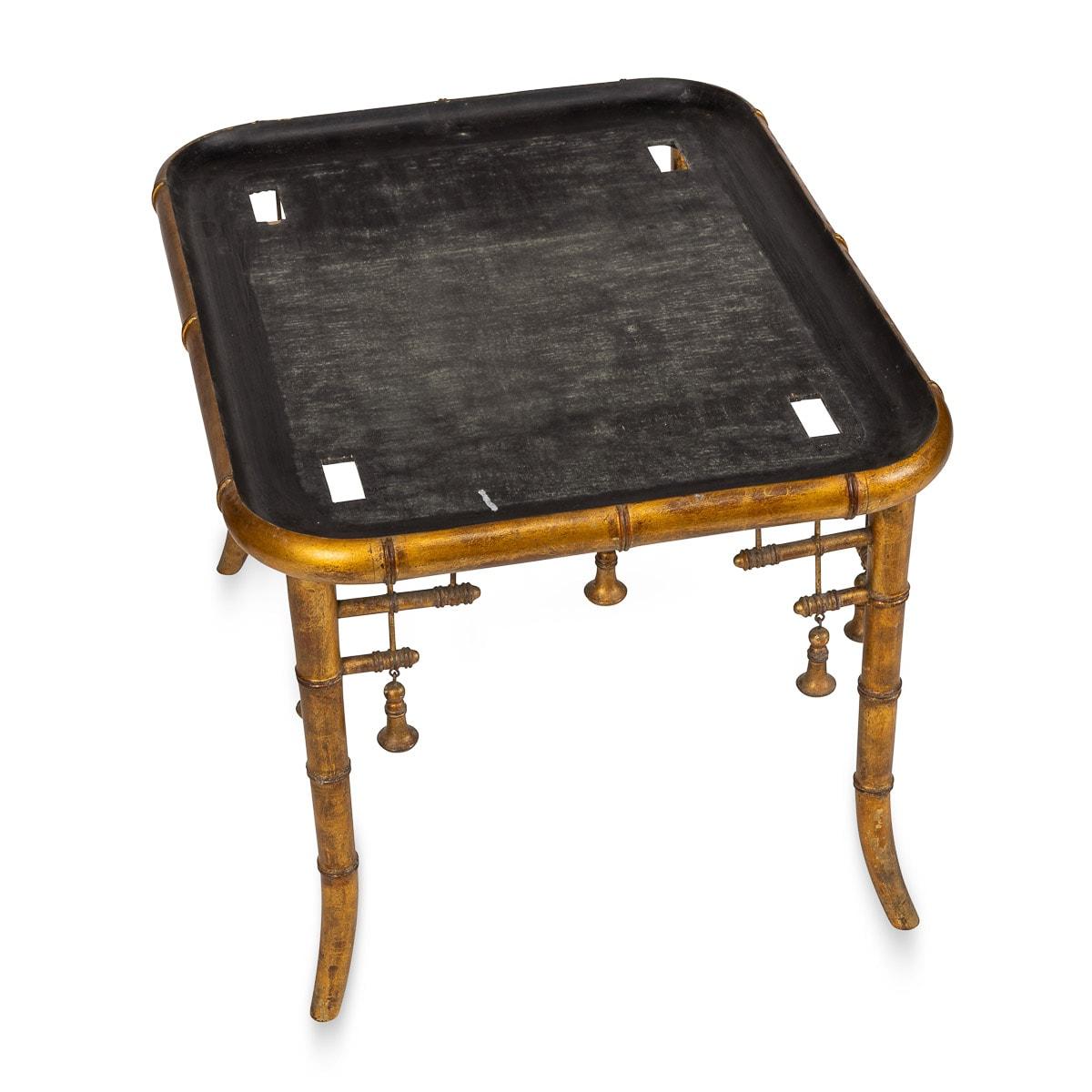 20th Century French Giltwood & Japanese Style Lacquer Table with Tray, C.1880 For Sale 3