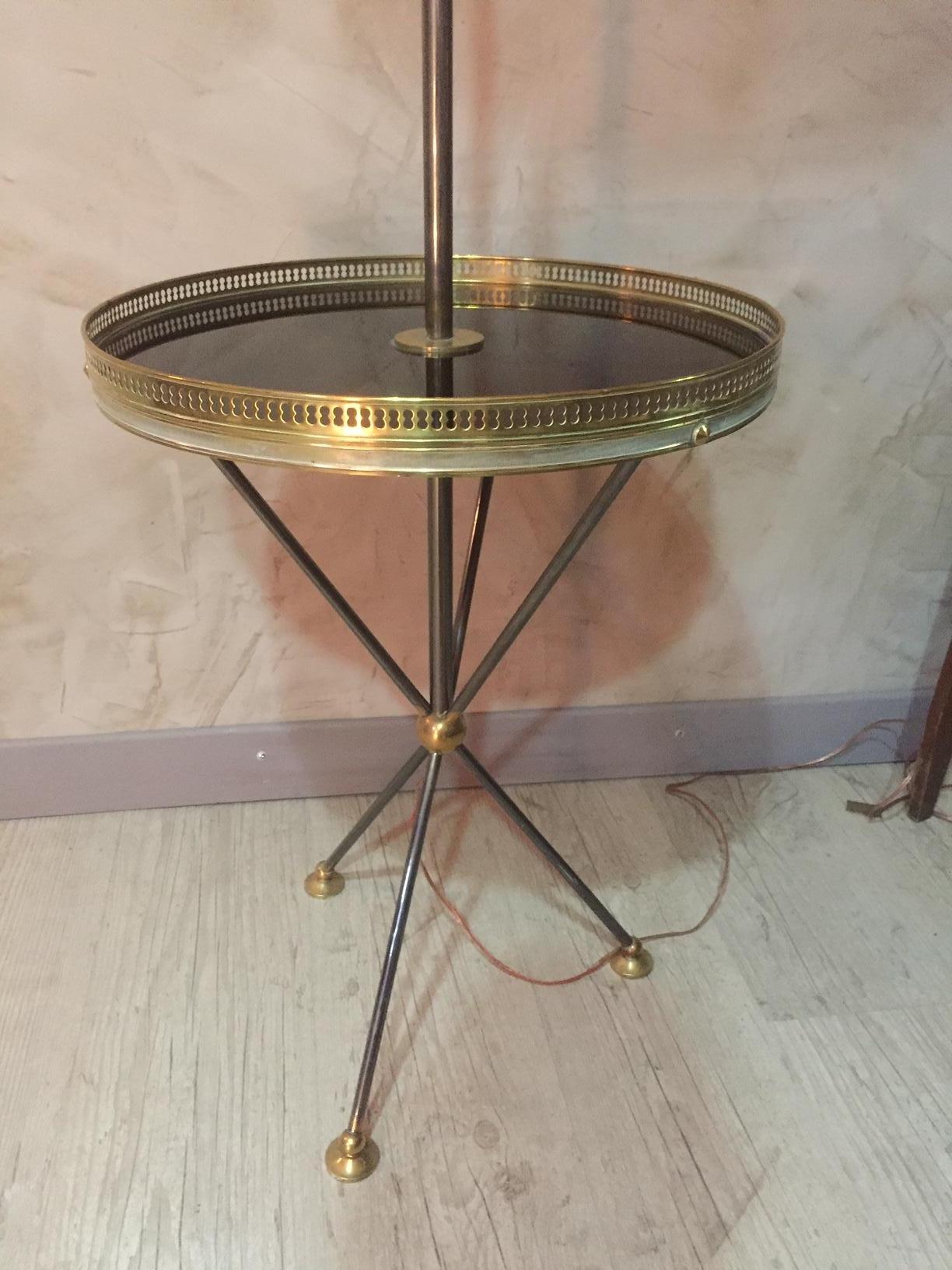 Gilt 20th Century, French Gilded Brass Floor Lamp, 1950s