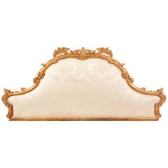 19th Century French Giltwood and Hand-Carved Bedhead