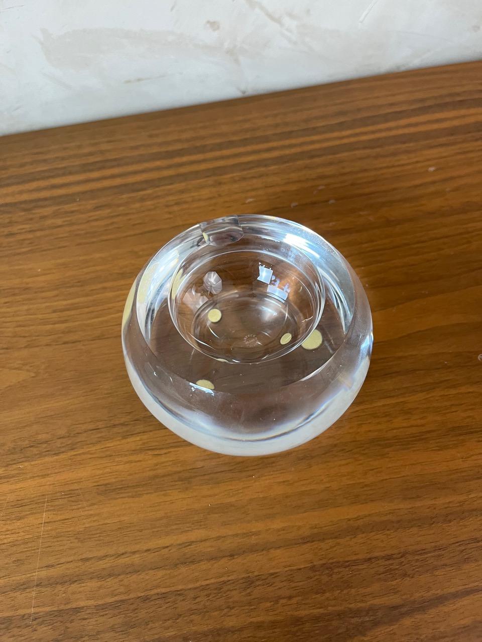 20th century French Glass Ball and Its base in the style of Baccarat, 1930s For Sale 6