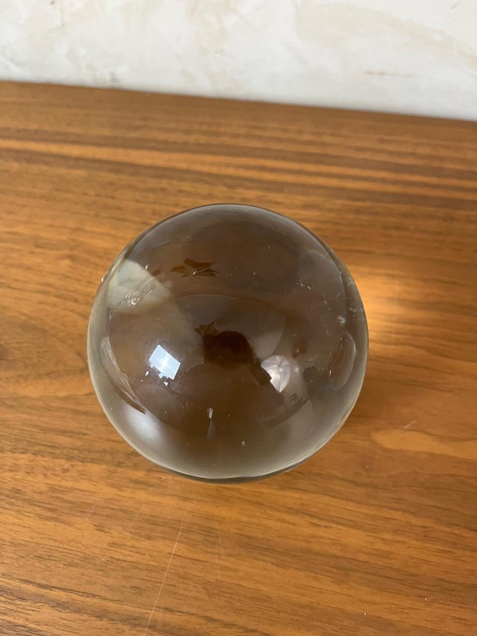 20th century French Glass Ball and Its base in the style of Baccarat, 1930s For Sale 11