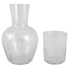 20th Century French Glass Carafe and Drinking Glass