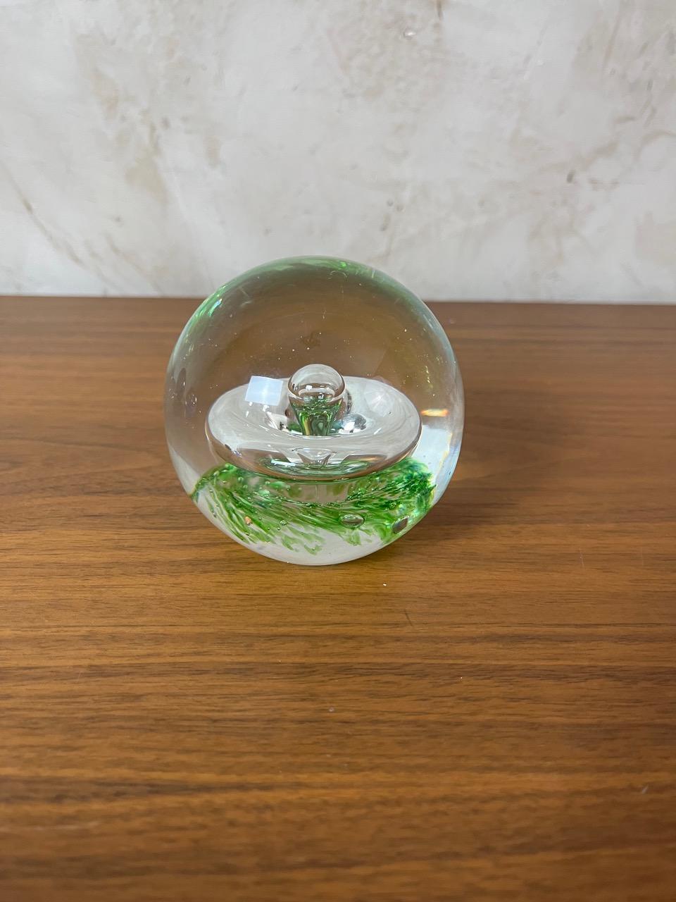 Blown Glass 20th century French Glass Paperweight, 1980s For Sale