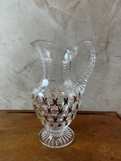 20th century French Glass Pitcher, 1980s