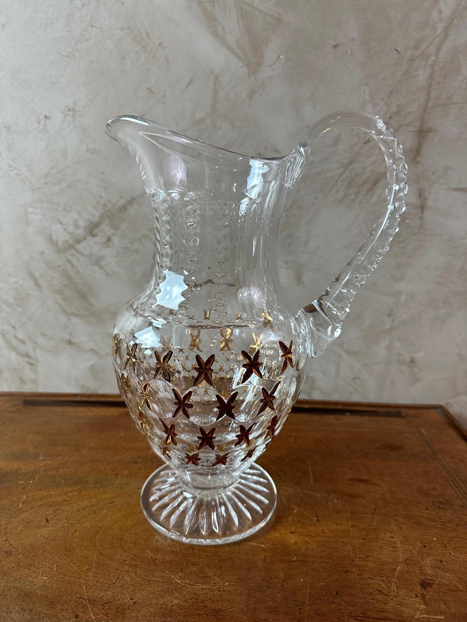 Français Pichet en verre français du 20e siècle, 1980 en vente