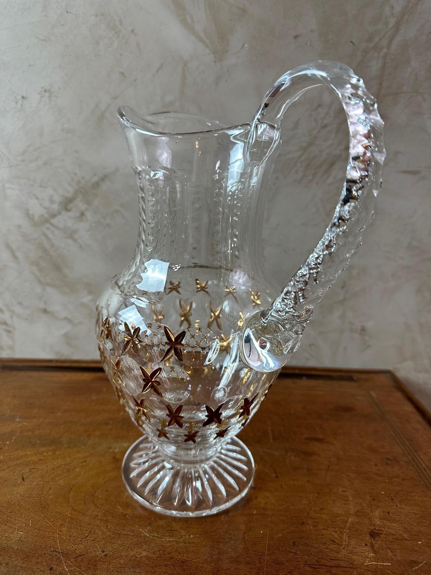 Pichet en verre français du 20e siècle, 1980 Bon état - En vente à LEGNY, FR