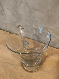 20th Century French Glass Pitcher, circa 1950s