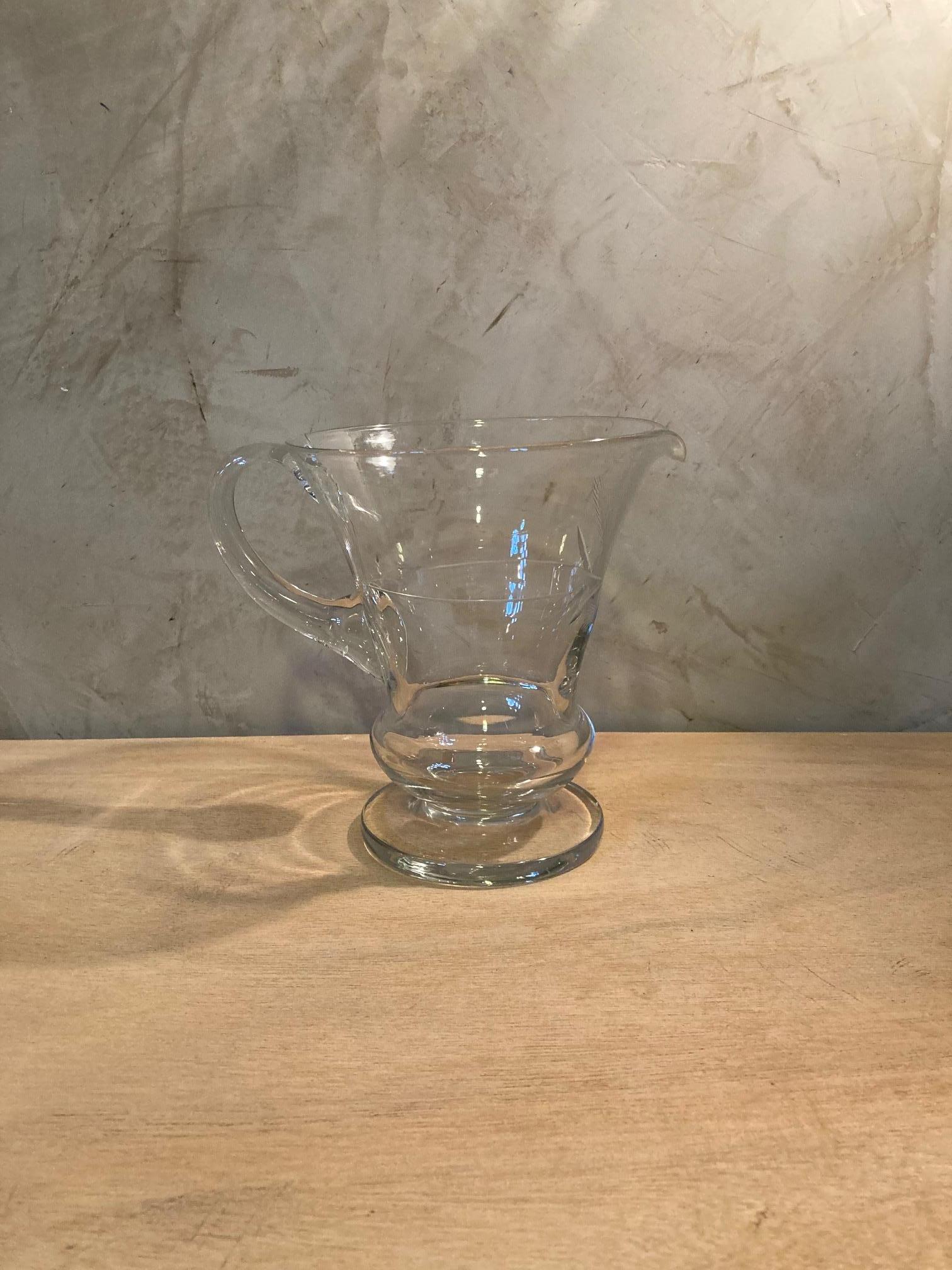 20th Century French Glass Pitcher, circa 1950s For Sale 3