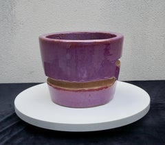 20th Century French Glazed Purple Terracotta Pot, Flower Planter