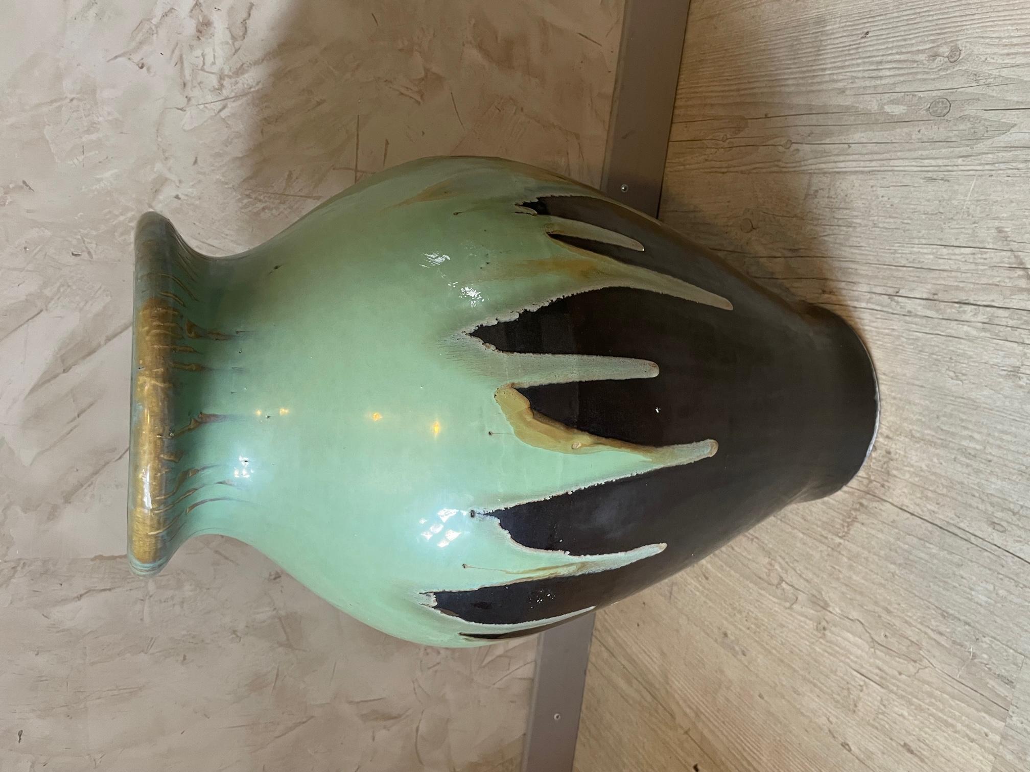 20th Century French Glazed Terracotta Pot, 1950s For Sale 1