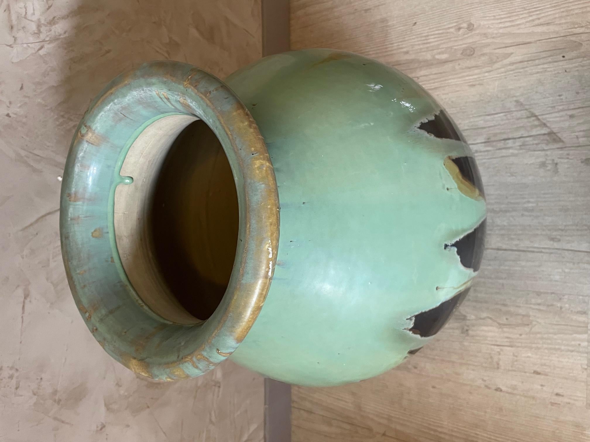 20th Century French Glazed Terracotta Pot, 1950s For Sale 2