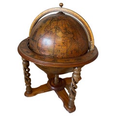 20th century French Globe Cocktail Cabinet Bar with Zodiac signs, 1980s