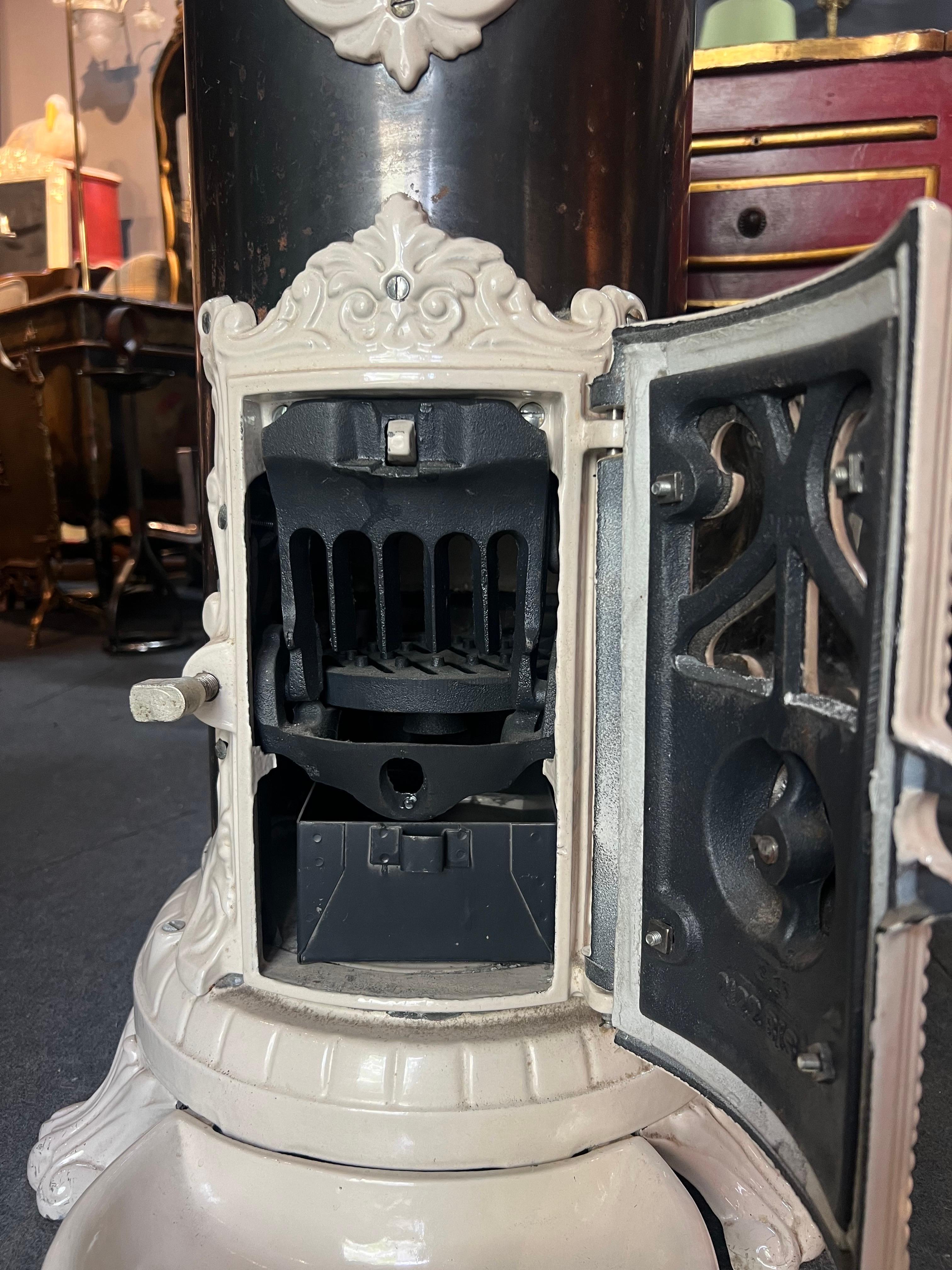 20th Century French Godin Cast Iron Enamelled Wood Stove 02120 Never Used For Sale 3