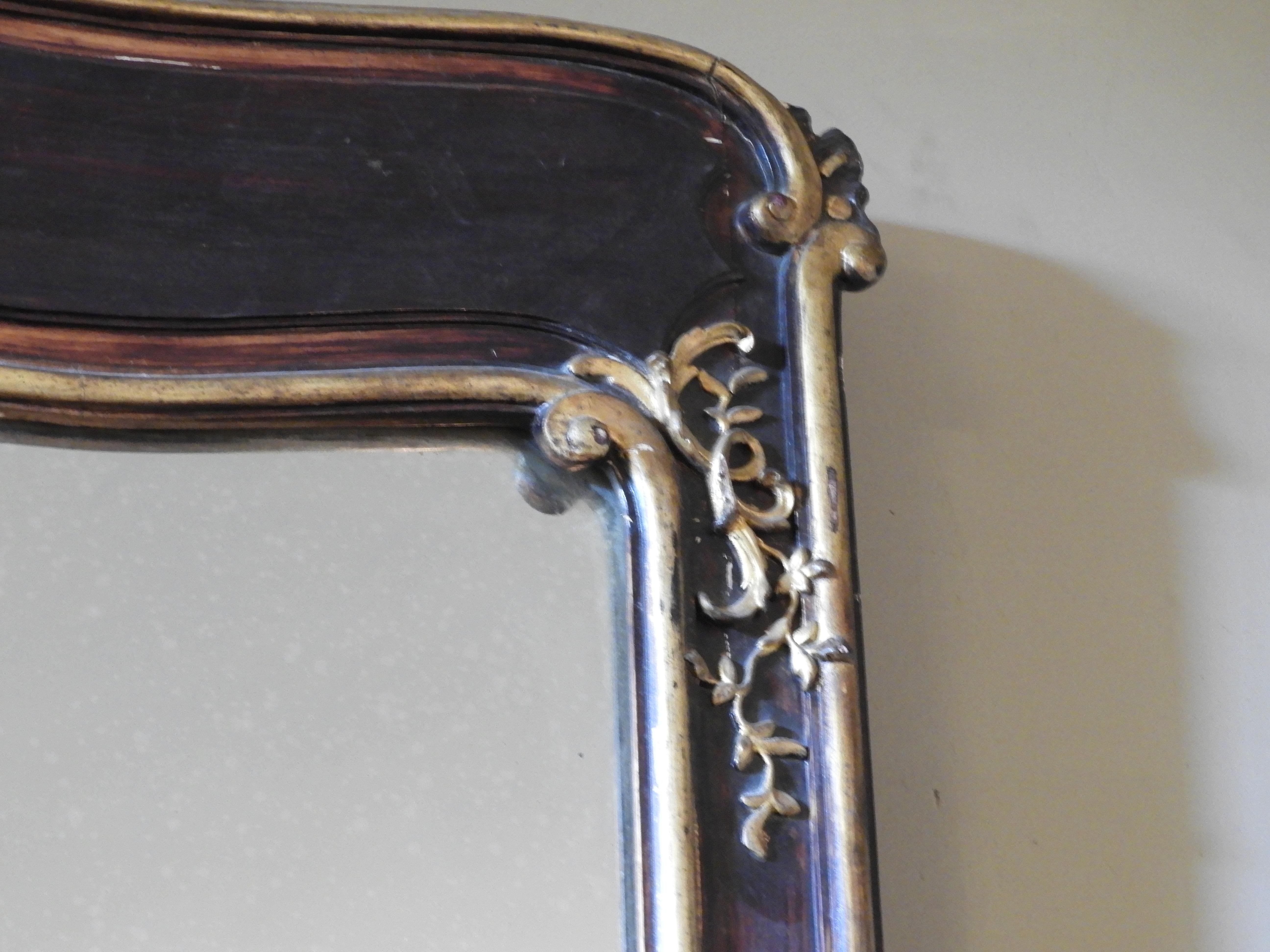 20th Century French Gold and Black Patinated Mirror In Good Condition For Sale In Zedelgem, BE