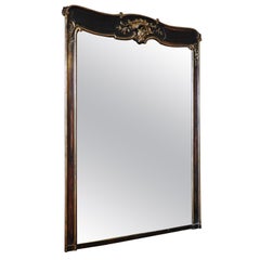 20th Century French Gold and Black Patinated Mirror
