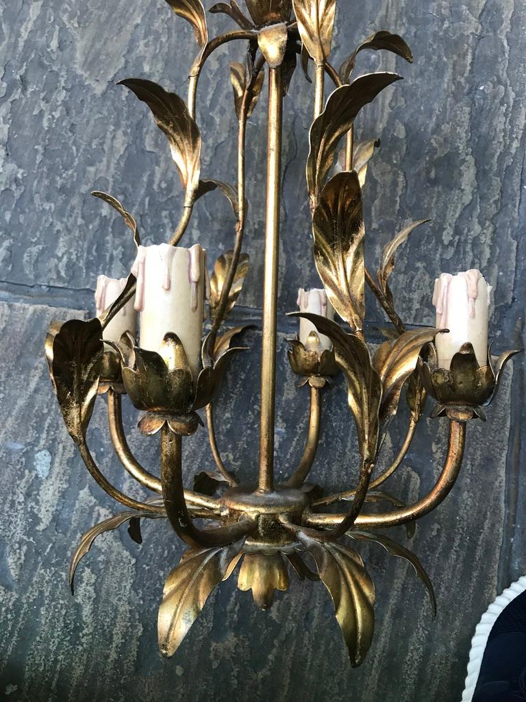 Metal 20th Century French Gold Gilt Light For Sale