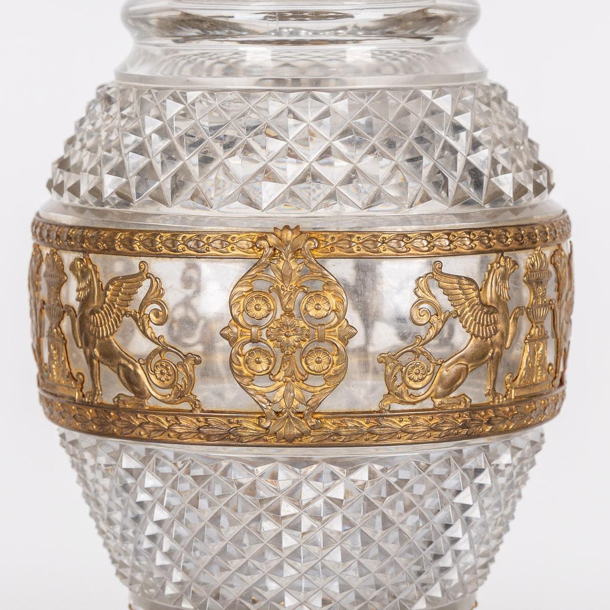 20th Century French Gold Plated & Baccarat Glass Vase, c.1900 For Sale 7