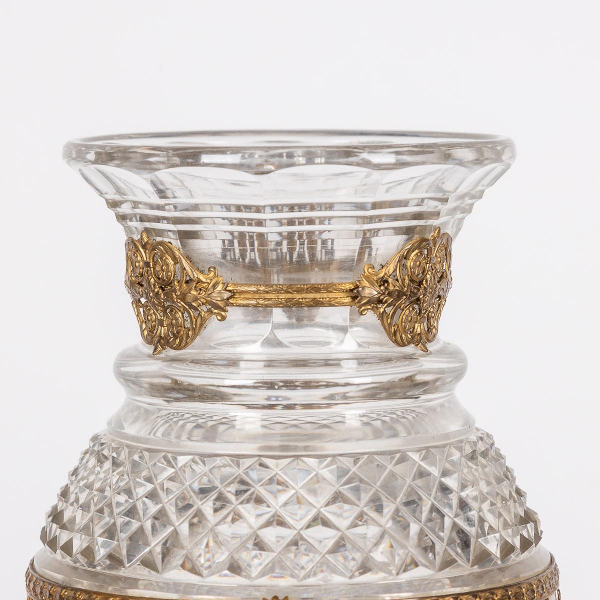 20th Century French Gold Plated & Baccarat Glass Vase, c.1900 For Sale 4