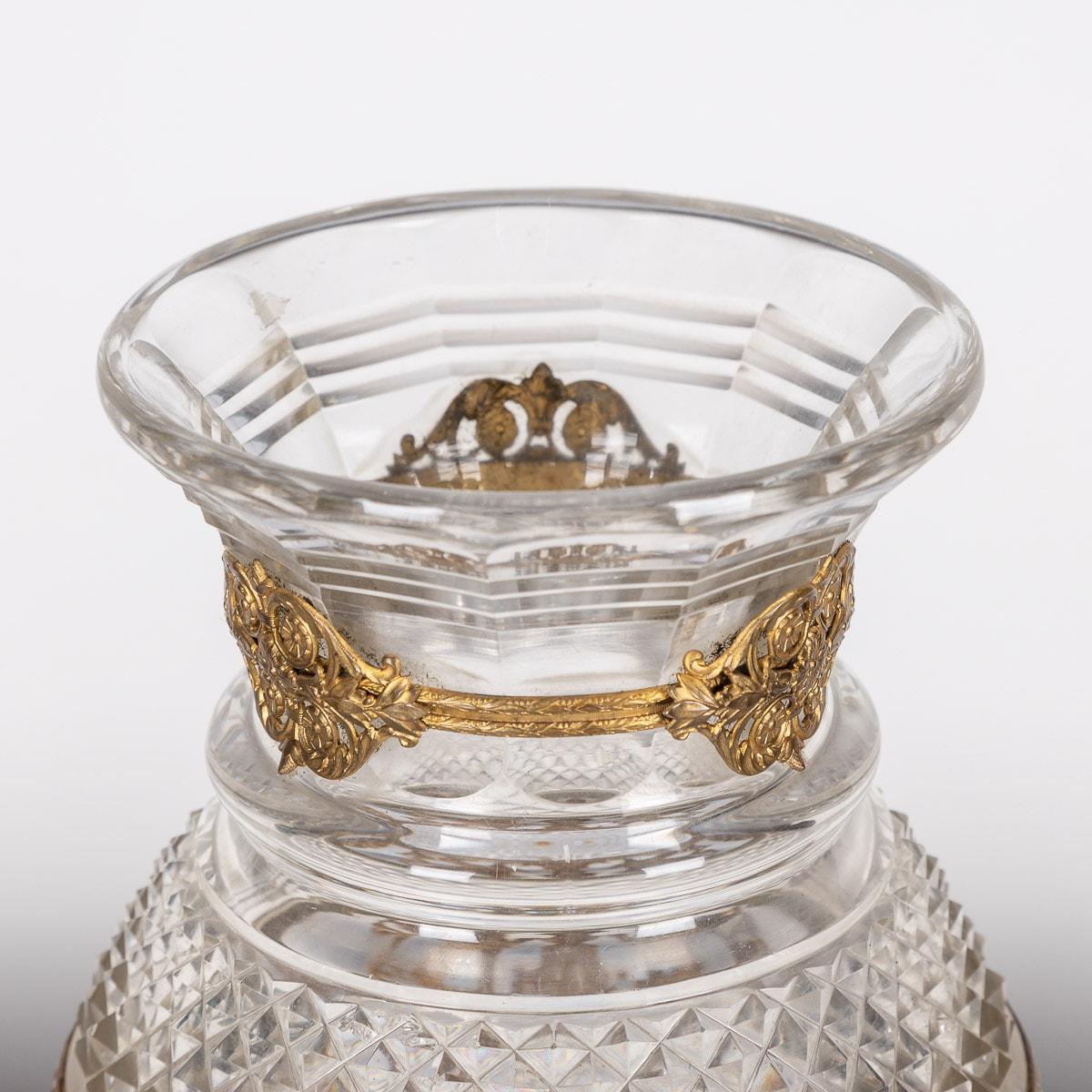 20th Century French Gold Plated & Baccarat Glass Vase, c.1900 For Sale 5
