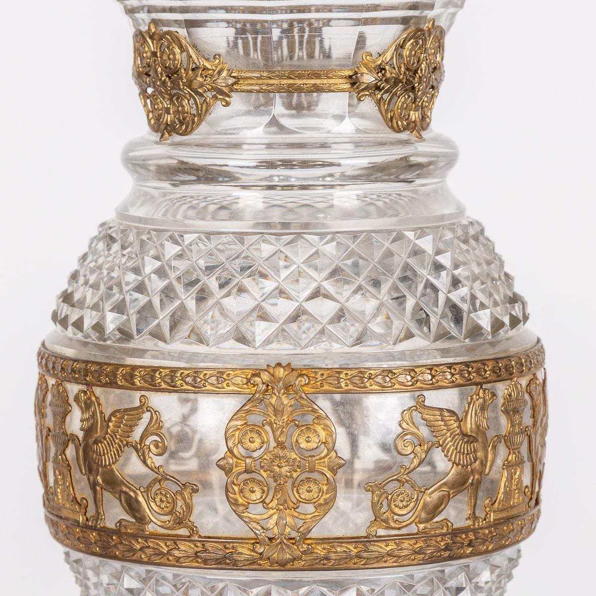 20th Century French Gold Plated & Baccarat Glass Vase, c.1900 For Sale 6