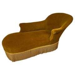 20th Century French Gold Velvet Crapaud Lounge Armchair, 1950s