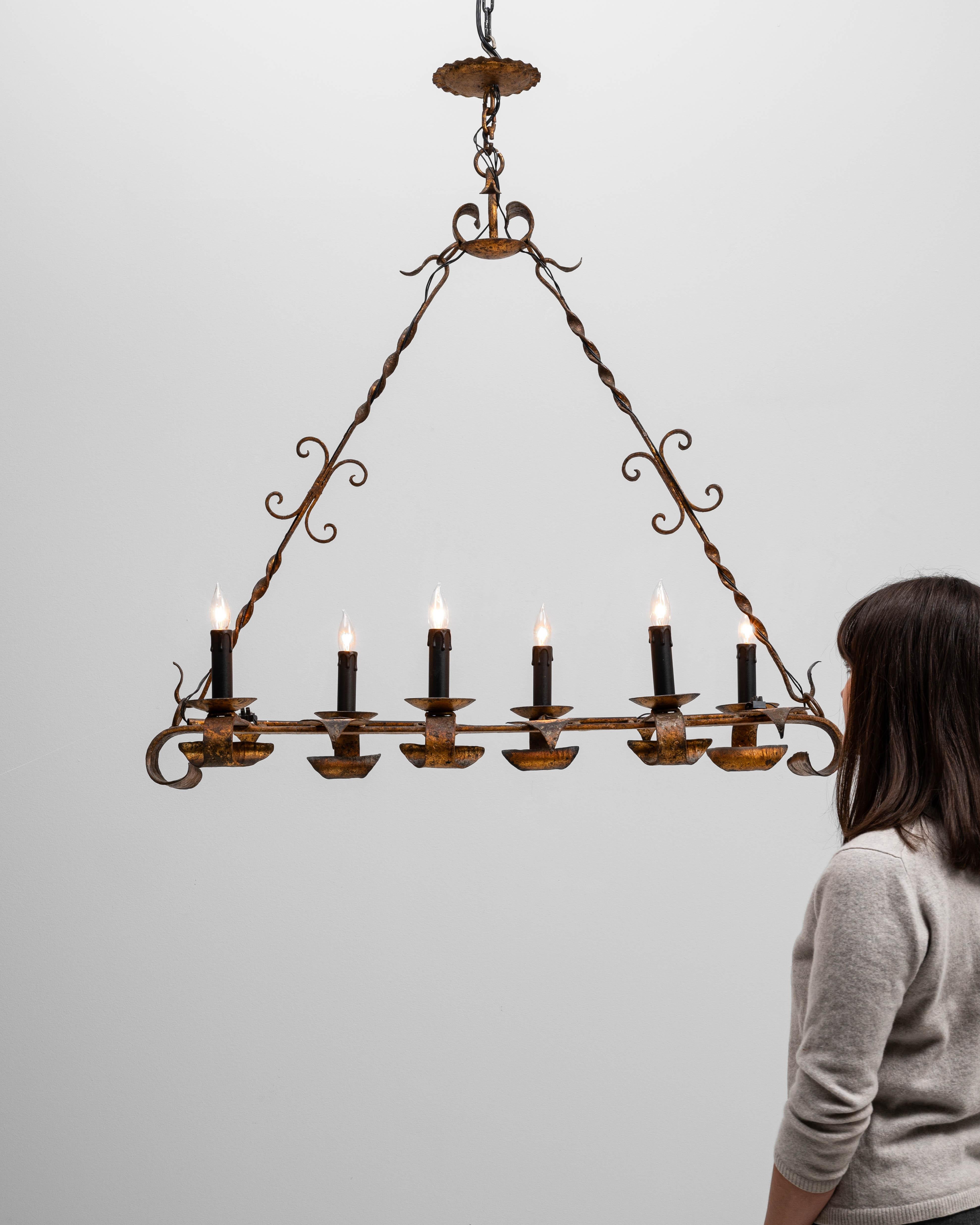 Lampadario a torcia in metallo del XX secolo in stile gotico-revival francese in vendita 9