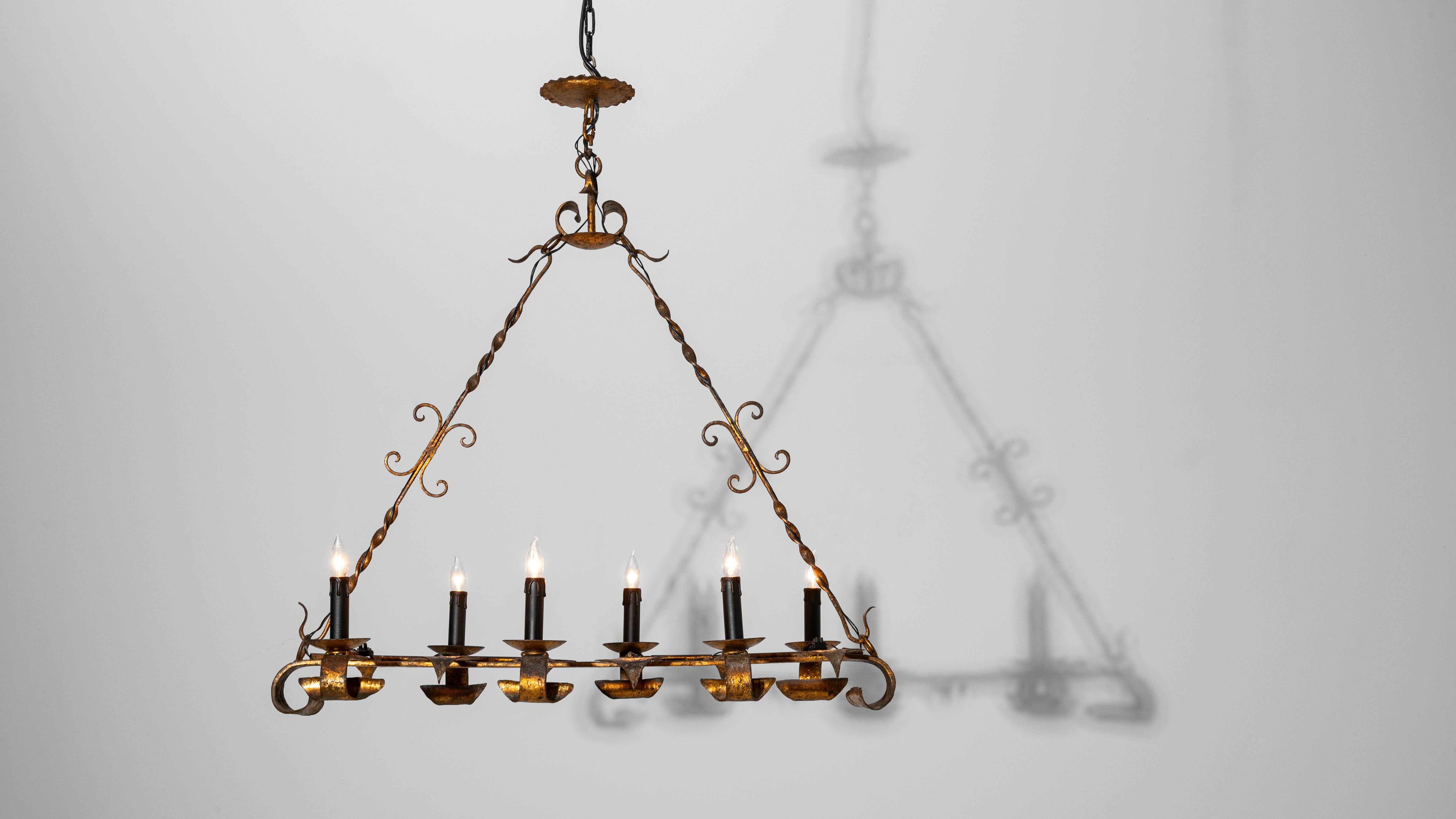 Lampadario a torcia in metallo del XX secolo in stile gotico-revival francese in vendita 12