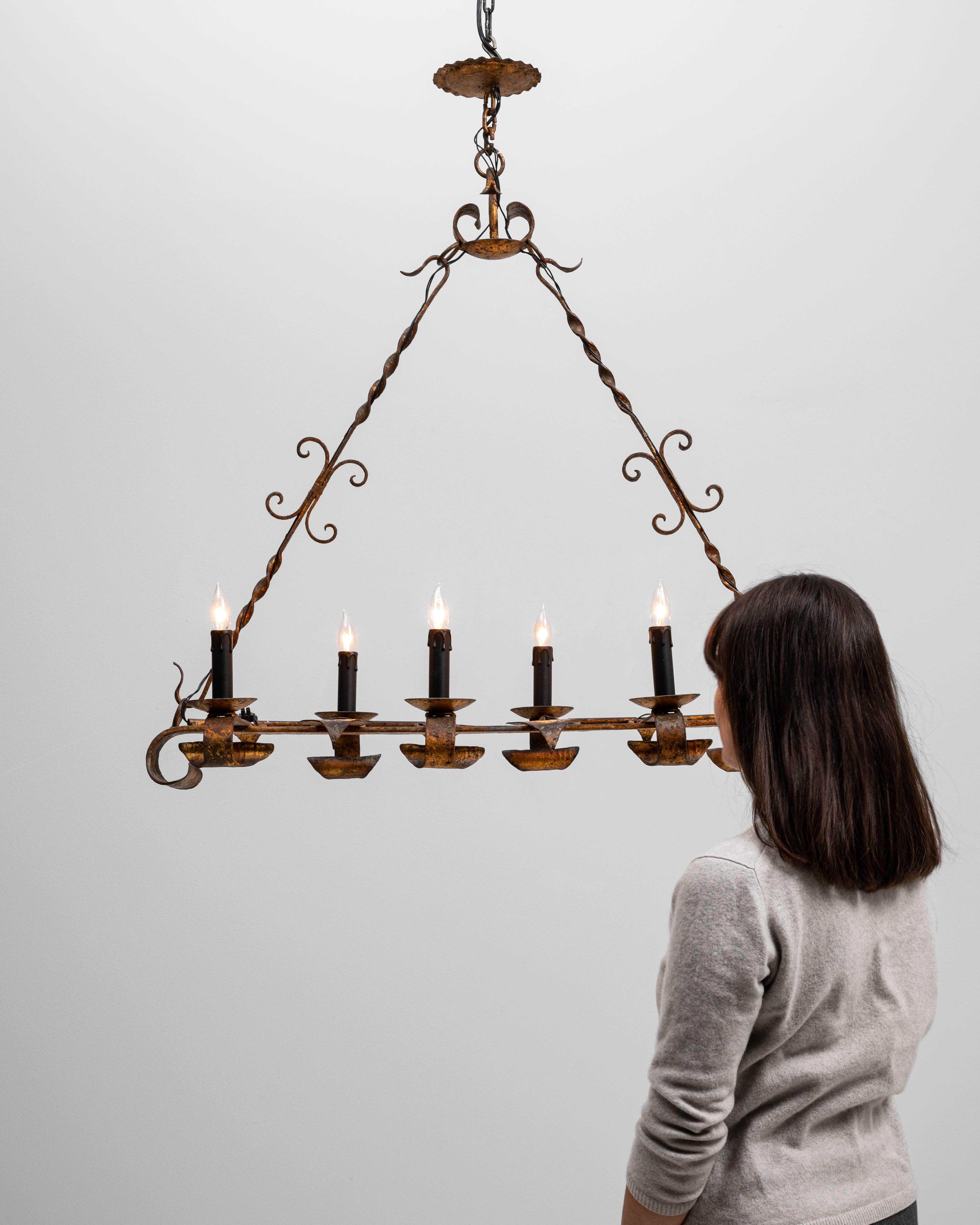 Lampadario a torcia in metallo del XX secolo in stile gotico-revival francese in vendita 2