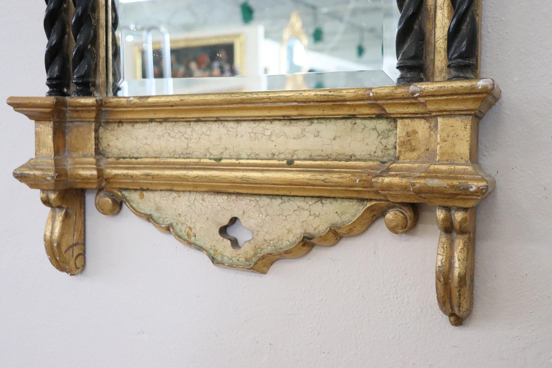 20th Century French Gothic Style Carved and Gilded Wood Wall Mirror 2