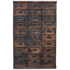 20th Century French Grand Strafor Metal Cabinet Case - Antique Room Décor