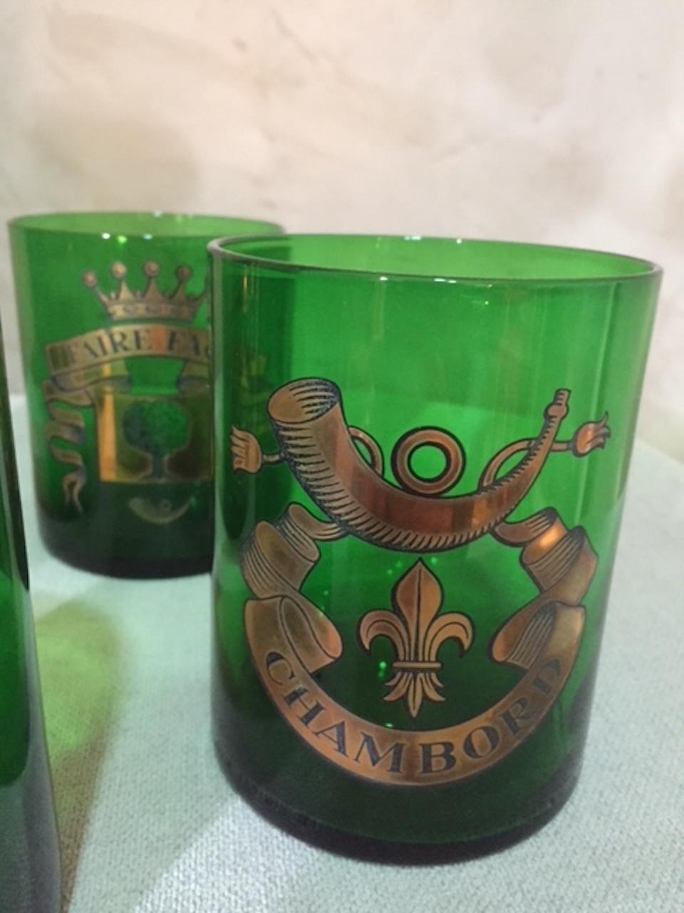 20th Century French Green and Gold Auteuil Whisky Serveware, 1950s 1